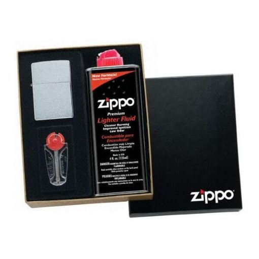 Slika ZIPPO Zippo POKLON SET regular sa benzinom, kremenom upaljačem model 200/ regular 50R200