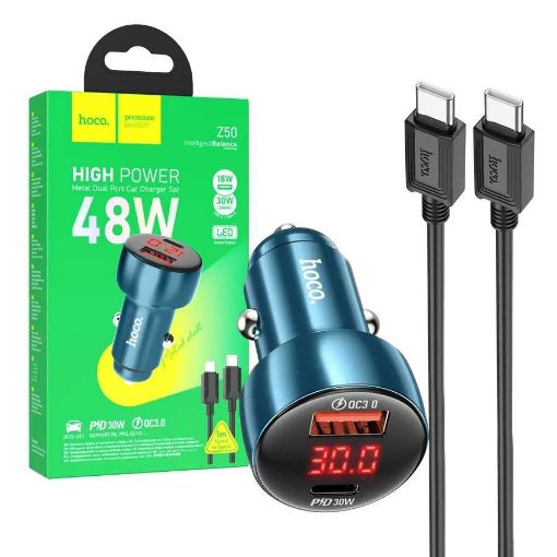 Slika A.P. HOCO Z50 TYPE C+USB QC3.0+cable TYPE C to TYPE C blue