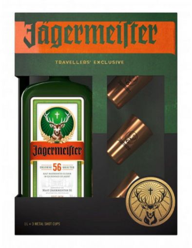 Slika JAGERMEISTER 1 L + 3 SHOT ČAŠE